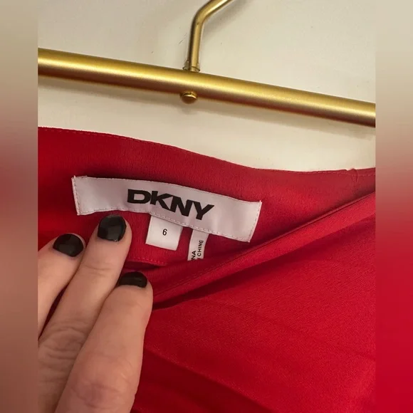 DKNY Vibrant Red A-Line Pleated Skirt - Picture 10 of 13